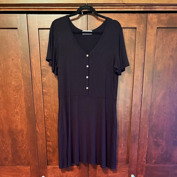 Impressions Dresses & Skirts - Impressions Black Mini Dress with Button Detail
